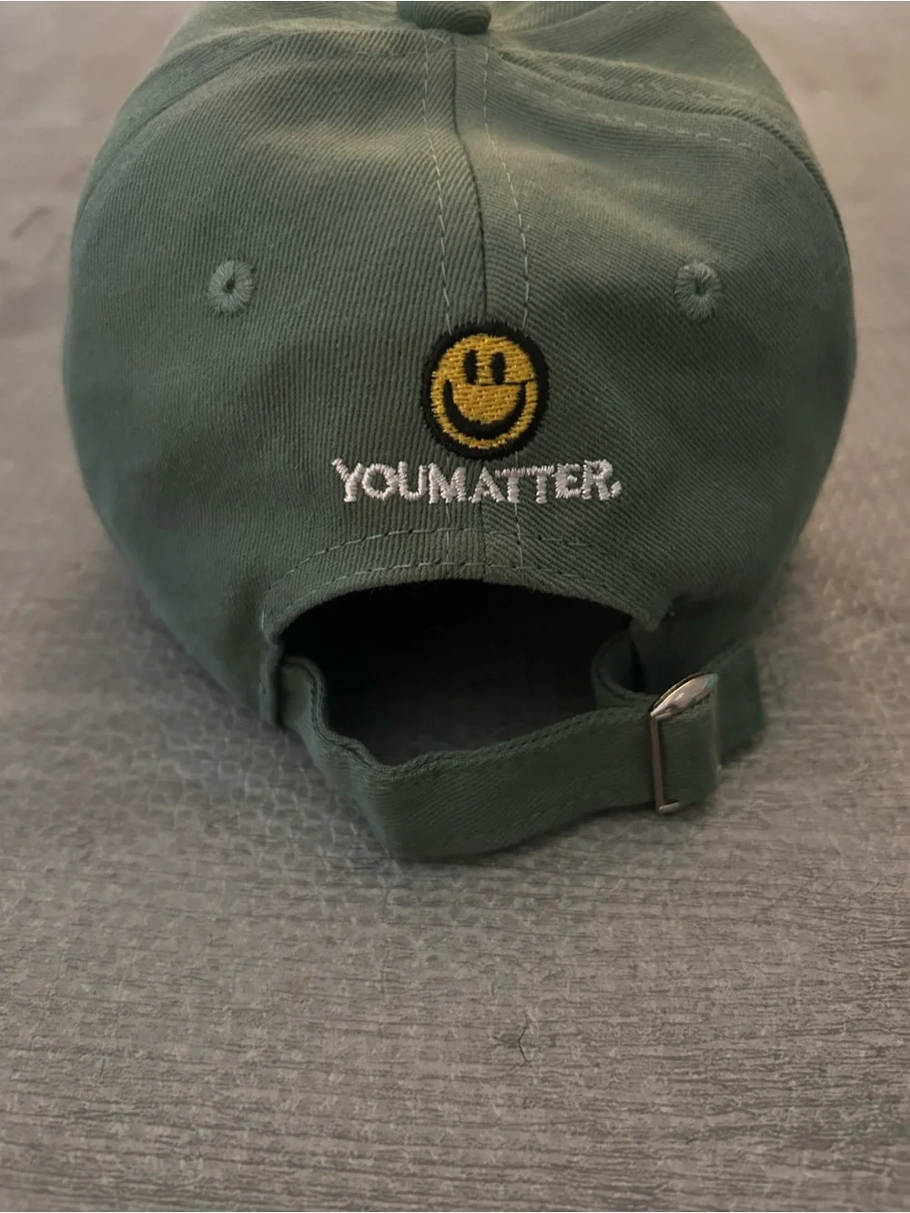 Olive Green Smile Patch Baseball Cap